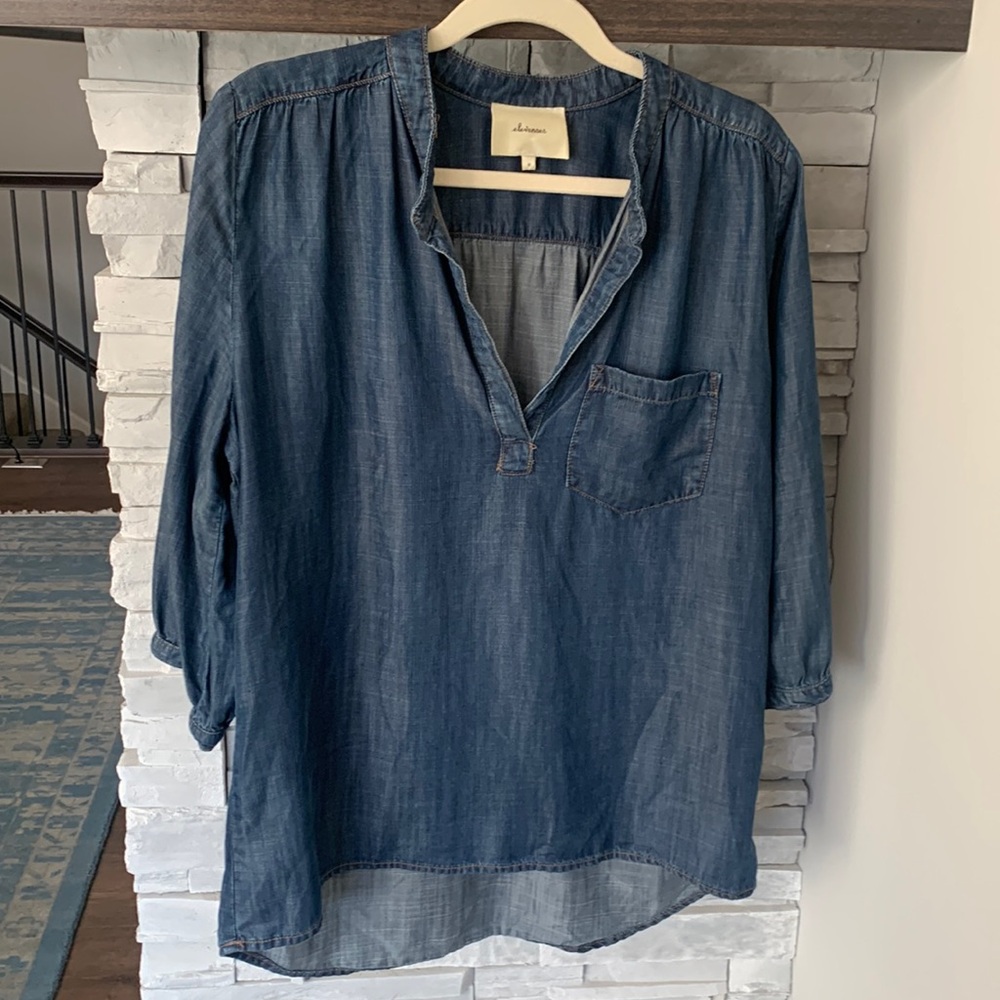 Anthropologie elevenses denim shirt